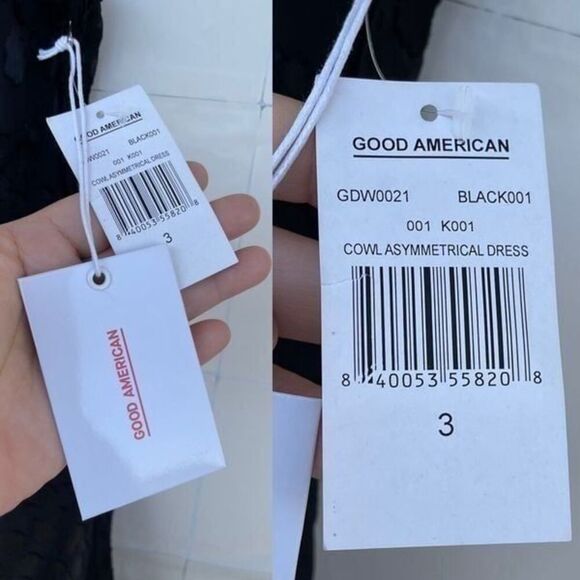 Good American Cowl Asymmetrical Dress 3/ large - Picture 11 of 12